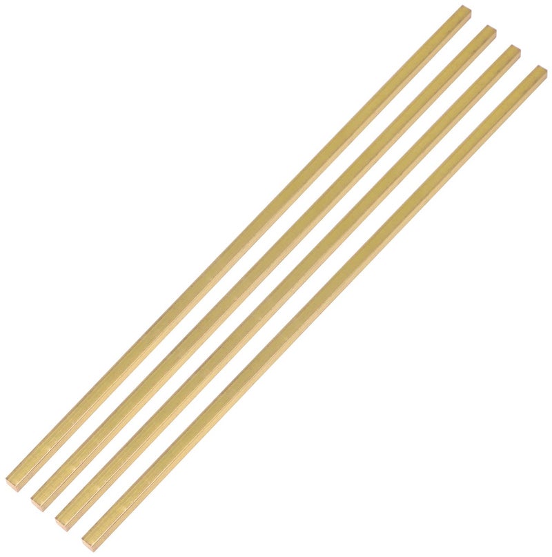 VERNUOS 4 قطع 1/4" × 1/4" قضيب نحاس مربع C360 بطول 12" صلب 0.23" مسطح - Image 1
